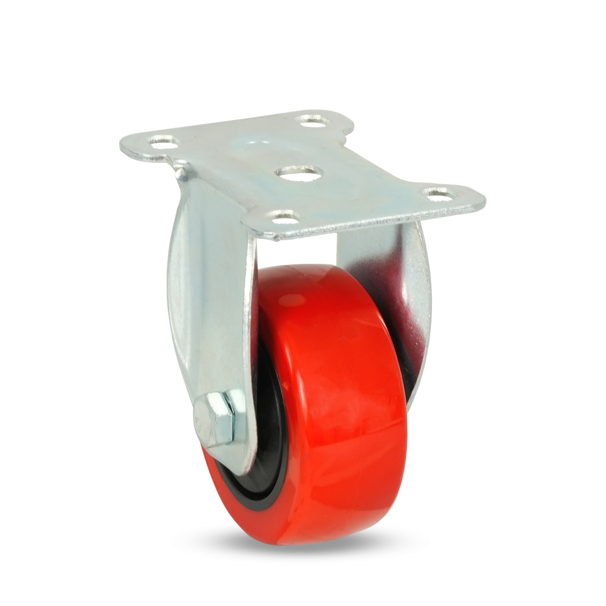 Klutch 3in. Polyurethane Rigid Caster, 175-Lb. Capacity, Red